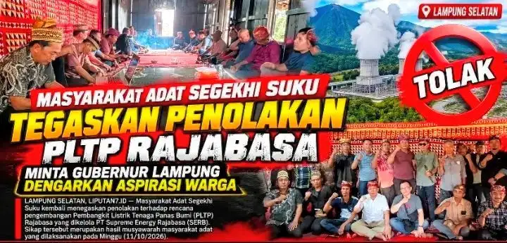 Masyarakat Adat Lampung Segeni, Penolakan Terhadap ( PLTP )